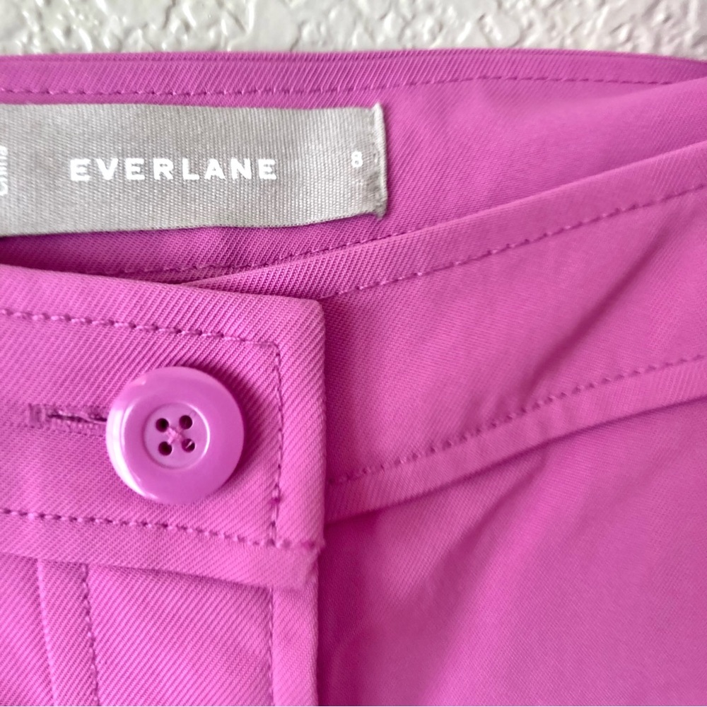 EVERLANE Midi Dress Picnic Button Down Magenta Pink Purple pockets size 8 - Picture 7 of 10